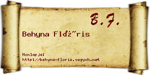 Behyna Flóris névjegykártya